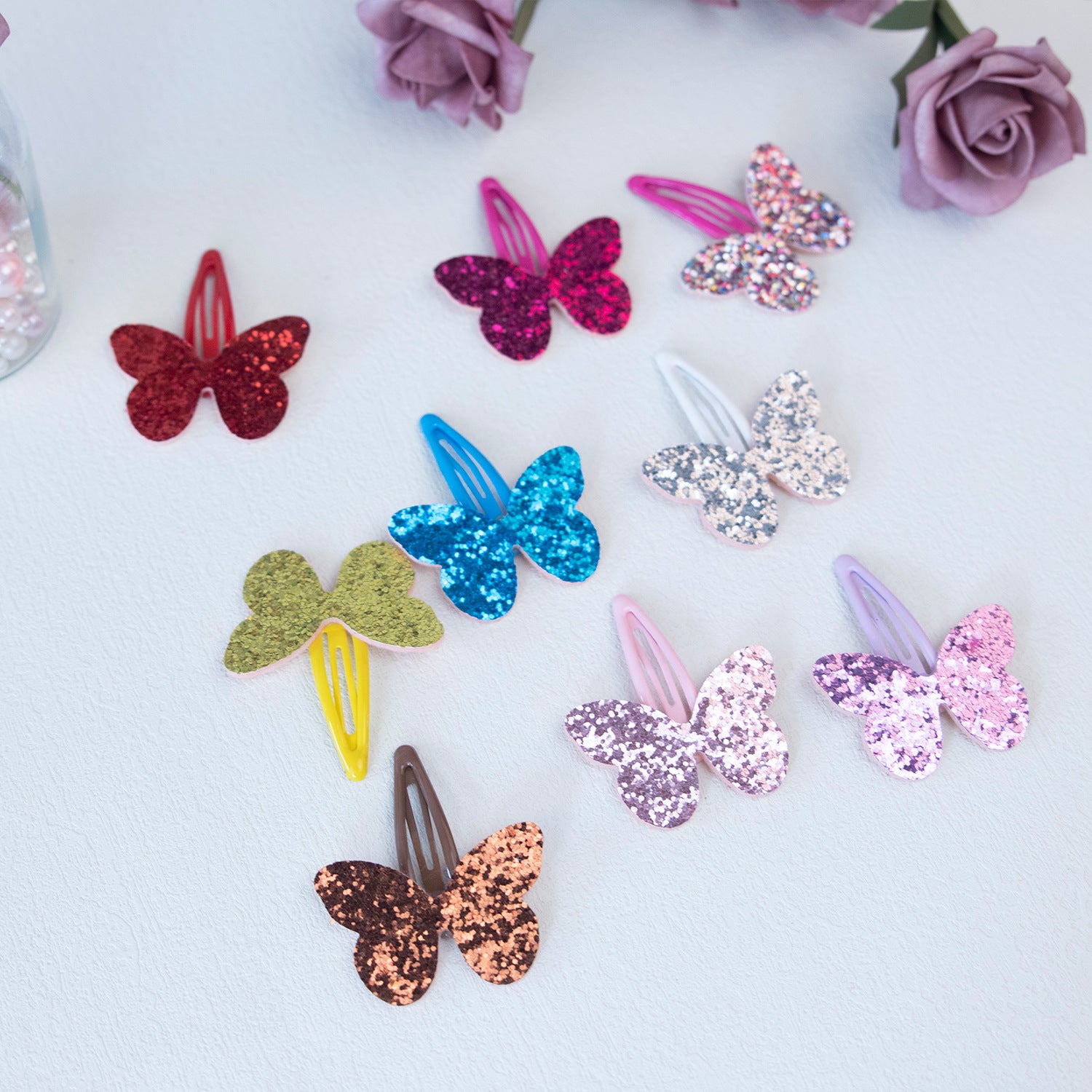 Estrellas al por mayor lentejuelas carpas de color caramelo clips para el cabello